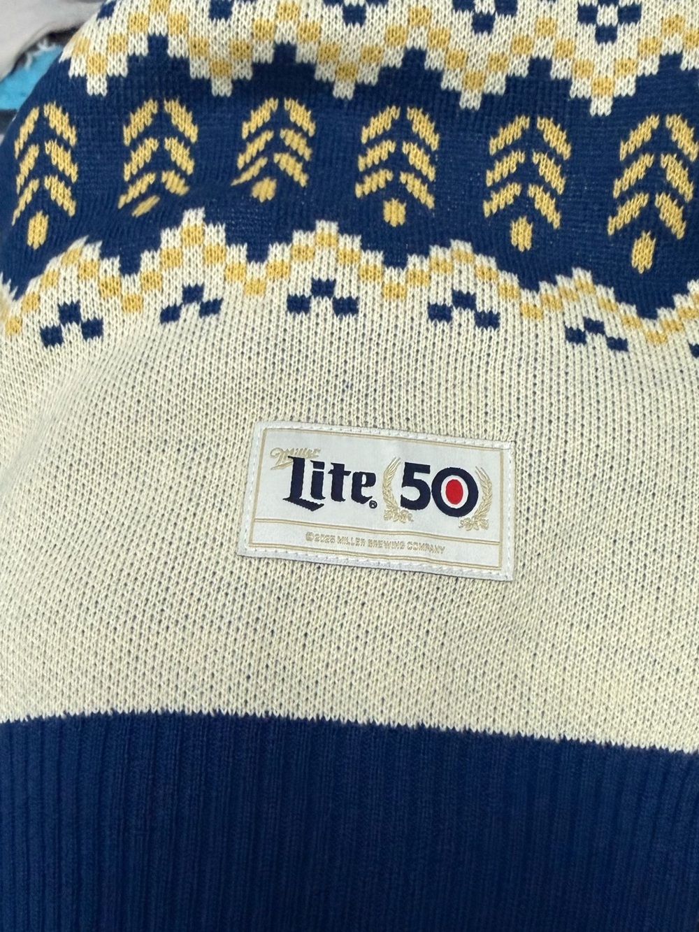Miller Lite | 50th Anniversary Knit Christmas Sweater | Size XL - Picture 4 of 5
